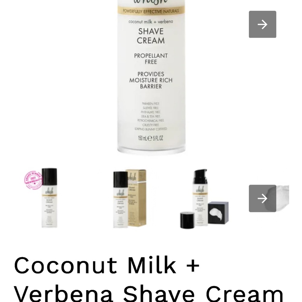 Whish Coconut Shave Cream Brand New in box